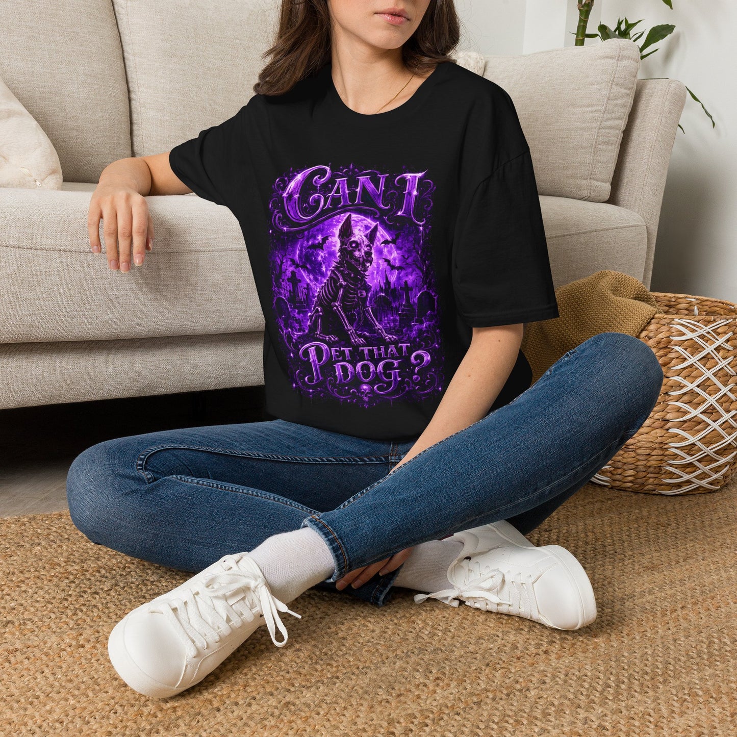 Can I Pet That Dog? Gothic Dog Graphic T‑Shirt