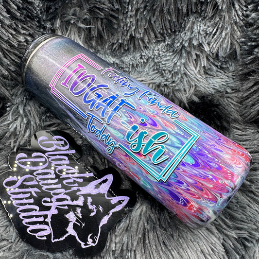 RTS 20oz Skinny Straight Tumbler Color Shifting Grab and Pull | Glow in the Dark | IDGAF-ish decal