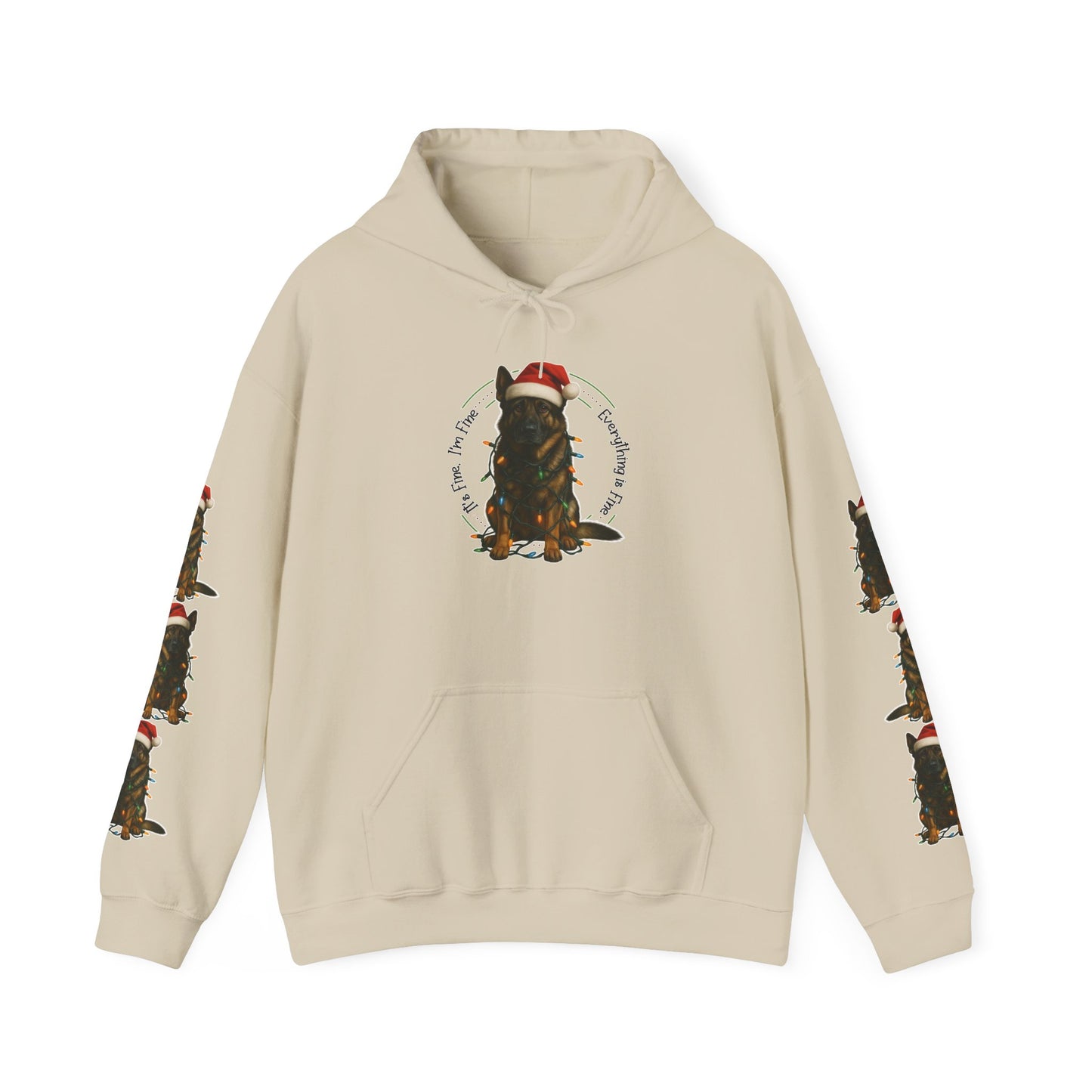 It's Fine, I'm Fine... Everything is Fine - Christmas German Shepherd Hoodie Sweatshirt