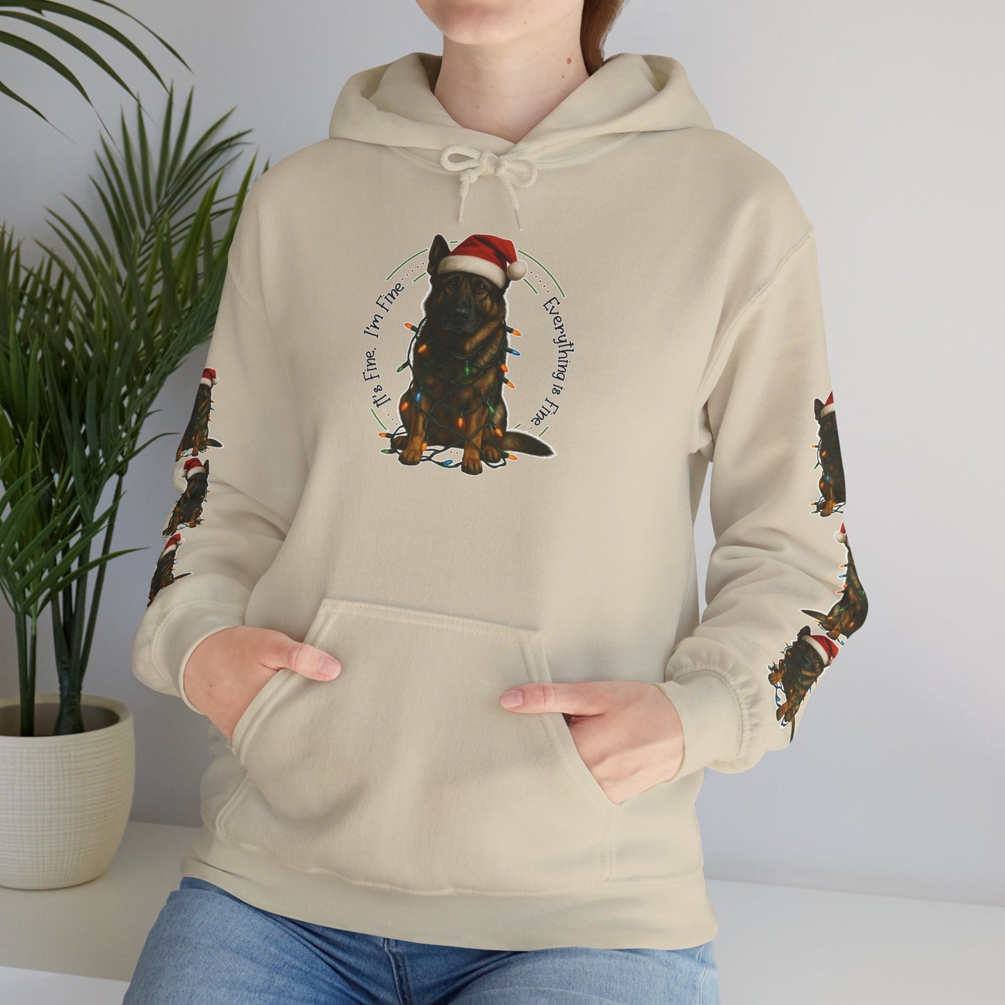 It's Fine, I'm Fine... Everything is Fine - Christmas German Shepherd Hoodie Sweatshirt