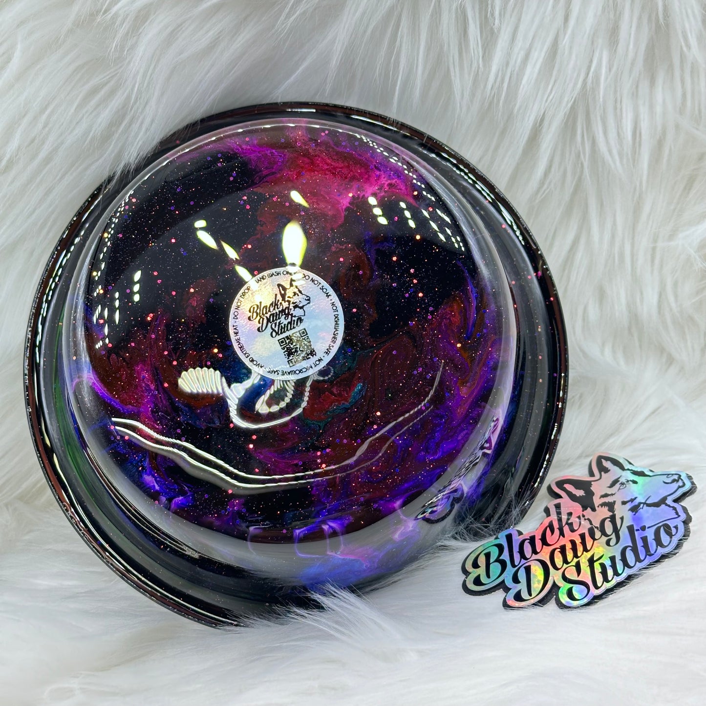 8-inch Dog Bowl Rainbow Phantom Nebula- Epoxy Tumbler for Dogs