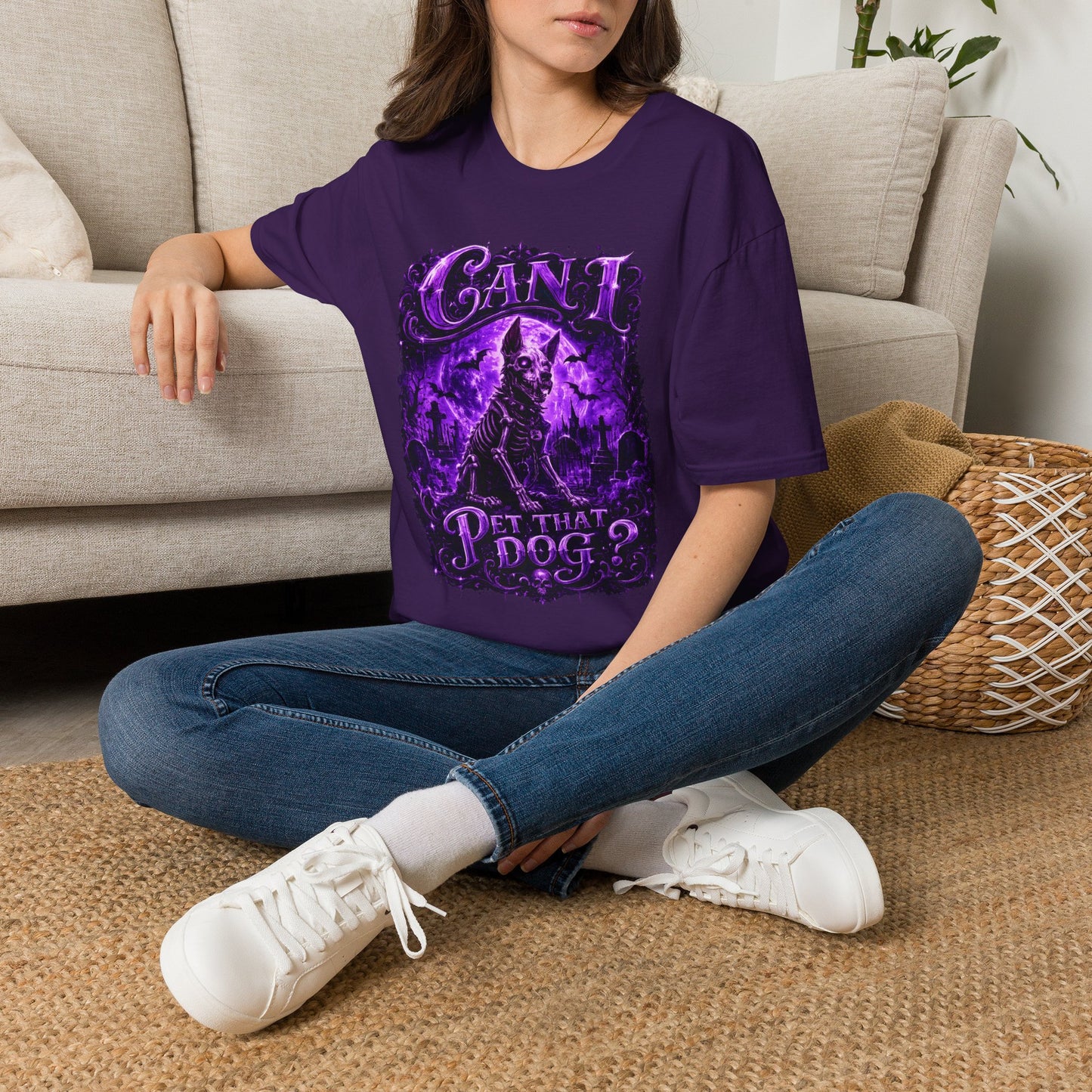 Can I Pet That Dog? Gothic Dog Graphic T‑Shirt