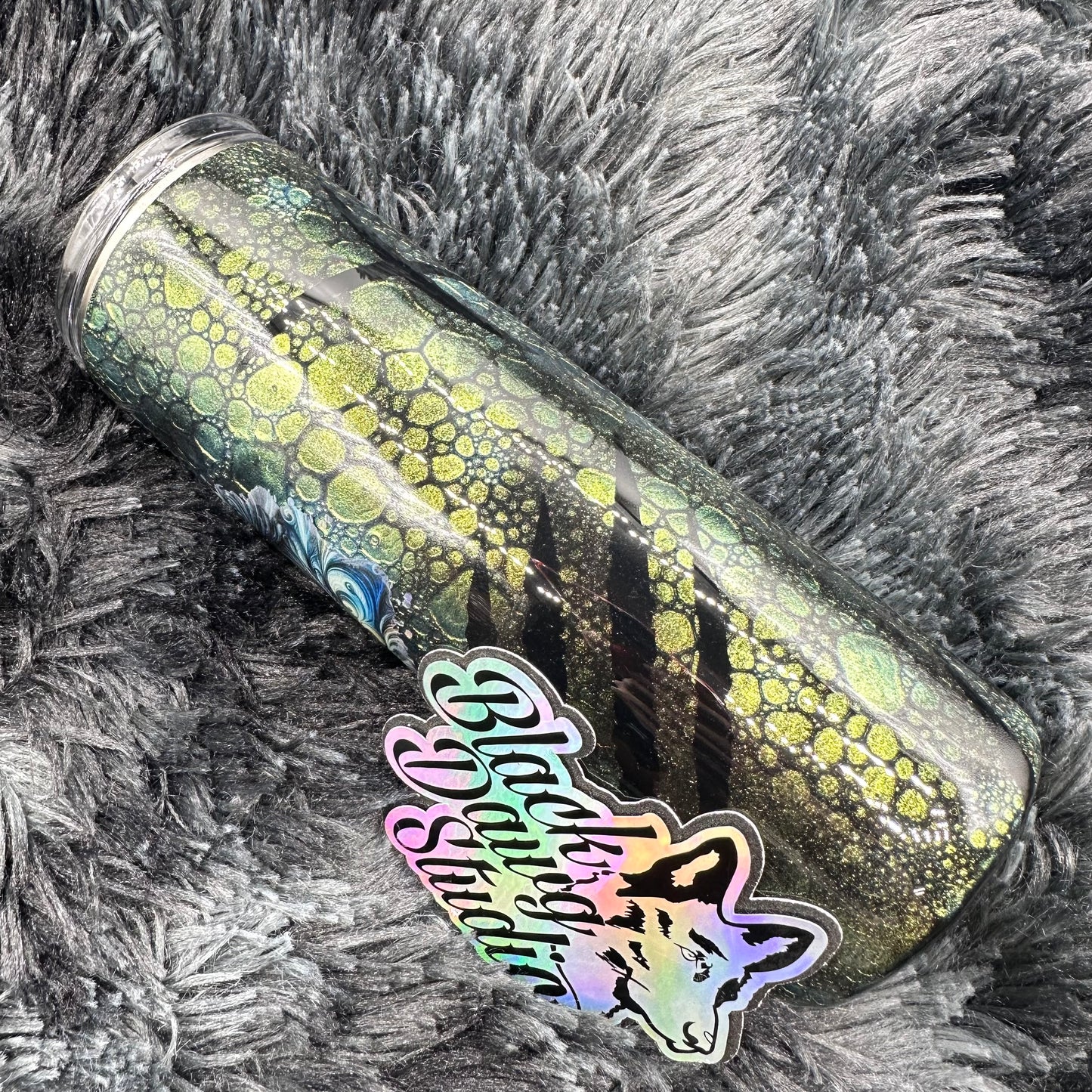 RTS 20oz Skinny Straight Tumbler | Dragon Scales in Chameleon Color Shift | Eye of the Dragon decal