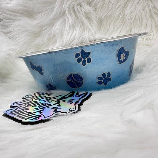 8-inch Dog Bowl - Puppy Love Marble Peekaboo - Epoxy Tumbler for Dogs