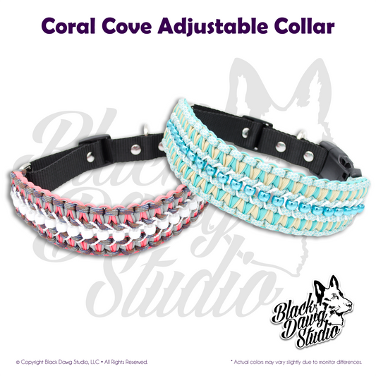 Coral Cove Pearl Adjustable Paracord Dog Collar ***CUSTOM ORDER***