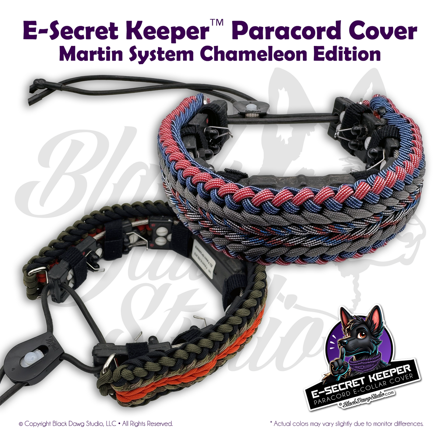 e-Secret Keeper Paracord Collar - Martin System Chameleon Edition ***CUSTOM ORDER***