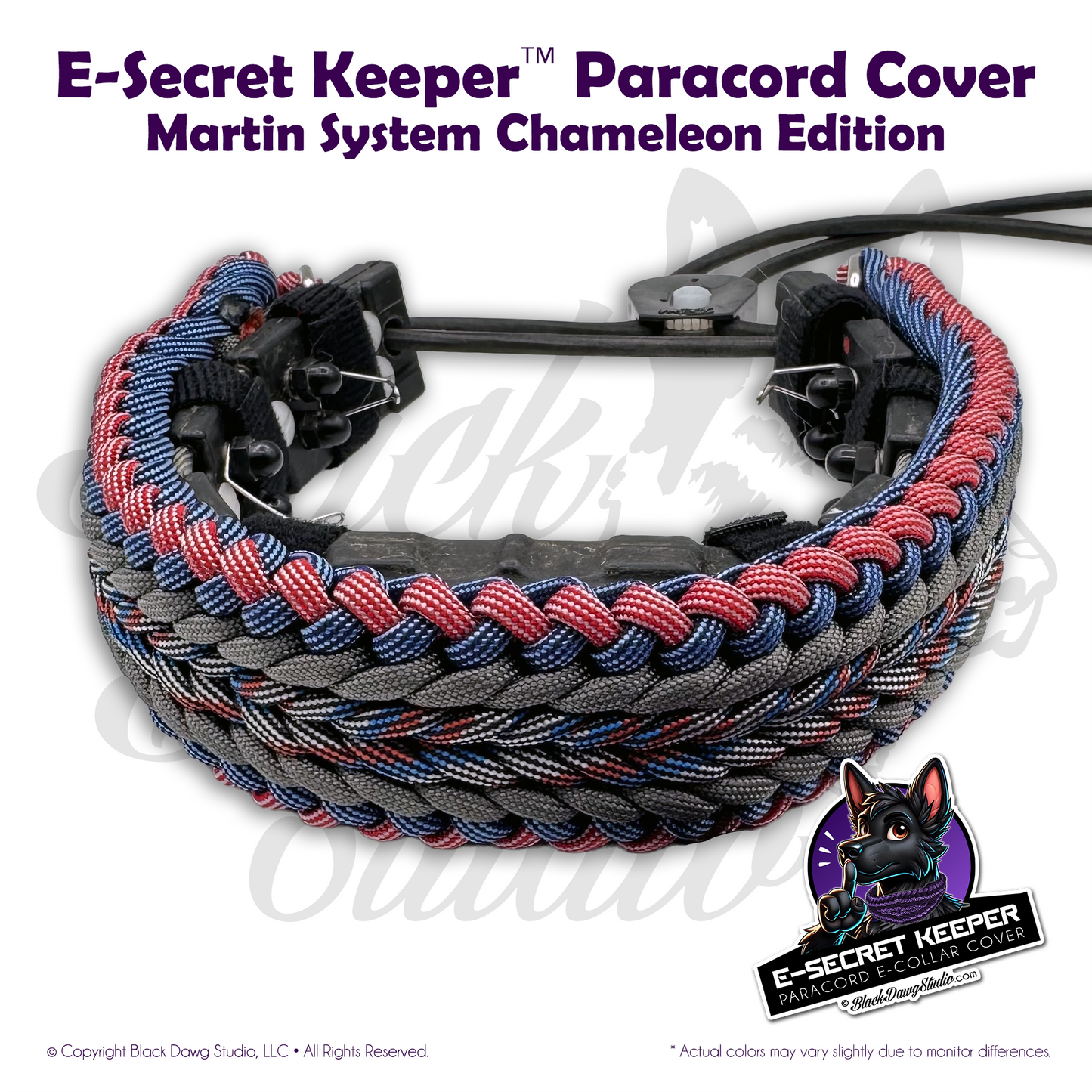 e-Secret Keeper Paracord Collar - Martin System Chameleon Edition ***CUSTOM ORDER***