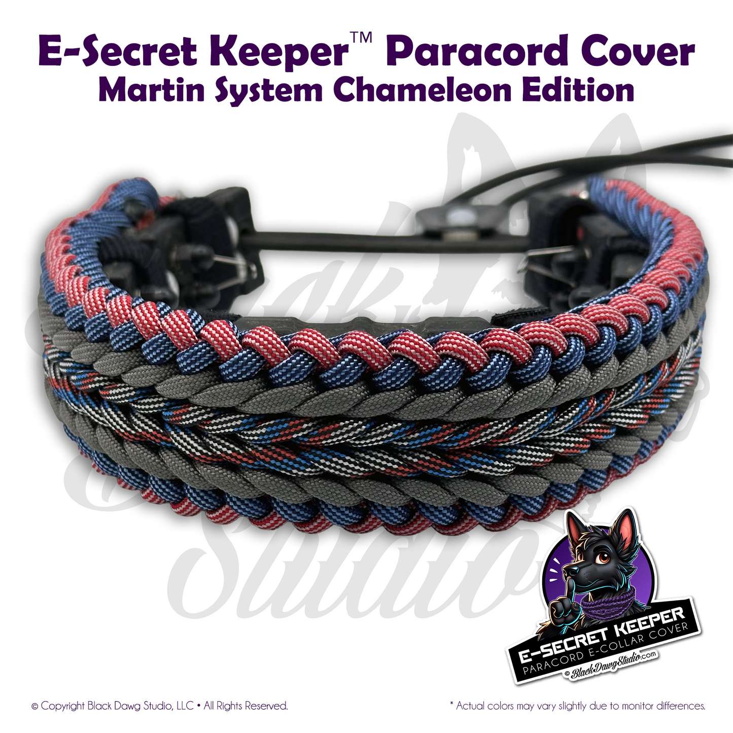 e-Secret Keeper Paracord Collar - Martin System Chameleon Edition ***CUSTOM ORDER***