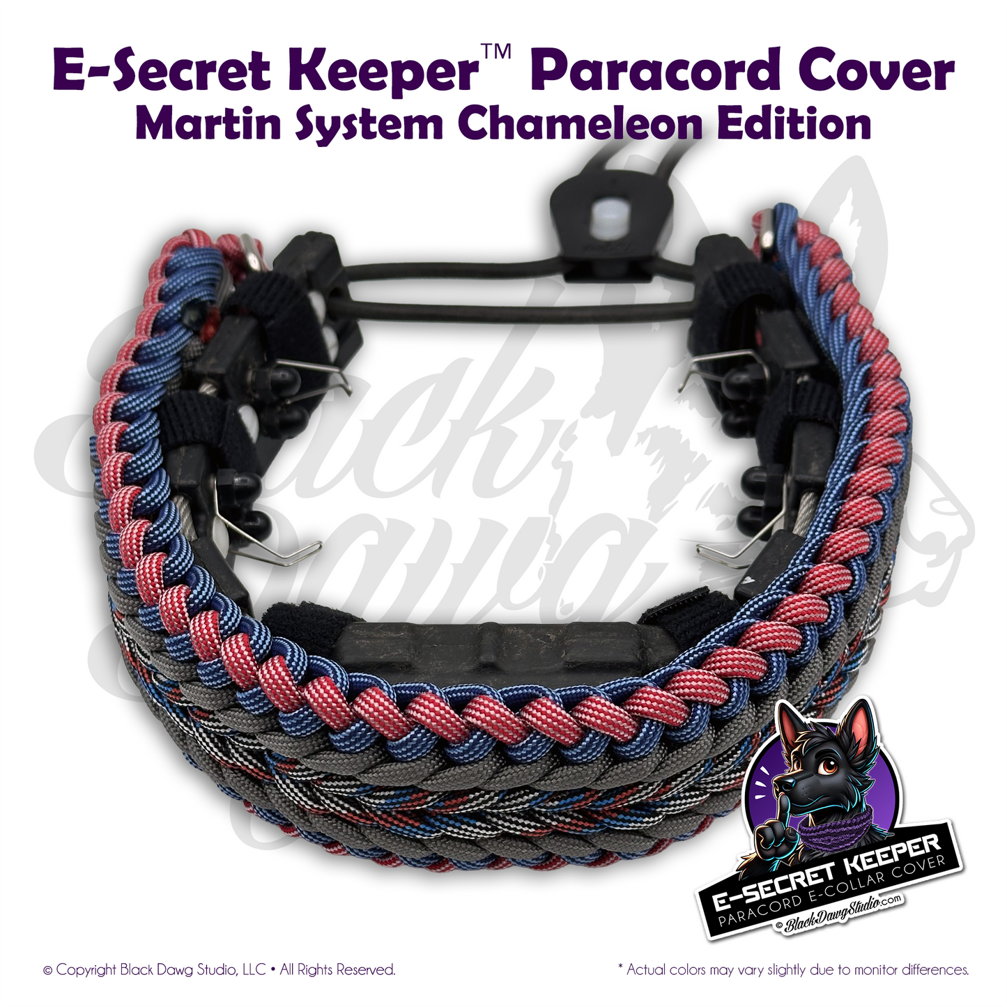 e-Secret Keeper Paracord Collar - Martin System Chameleon Edition ***CUSTOM ORDER***