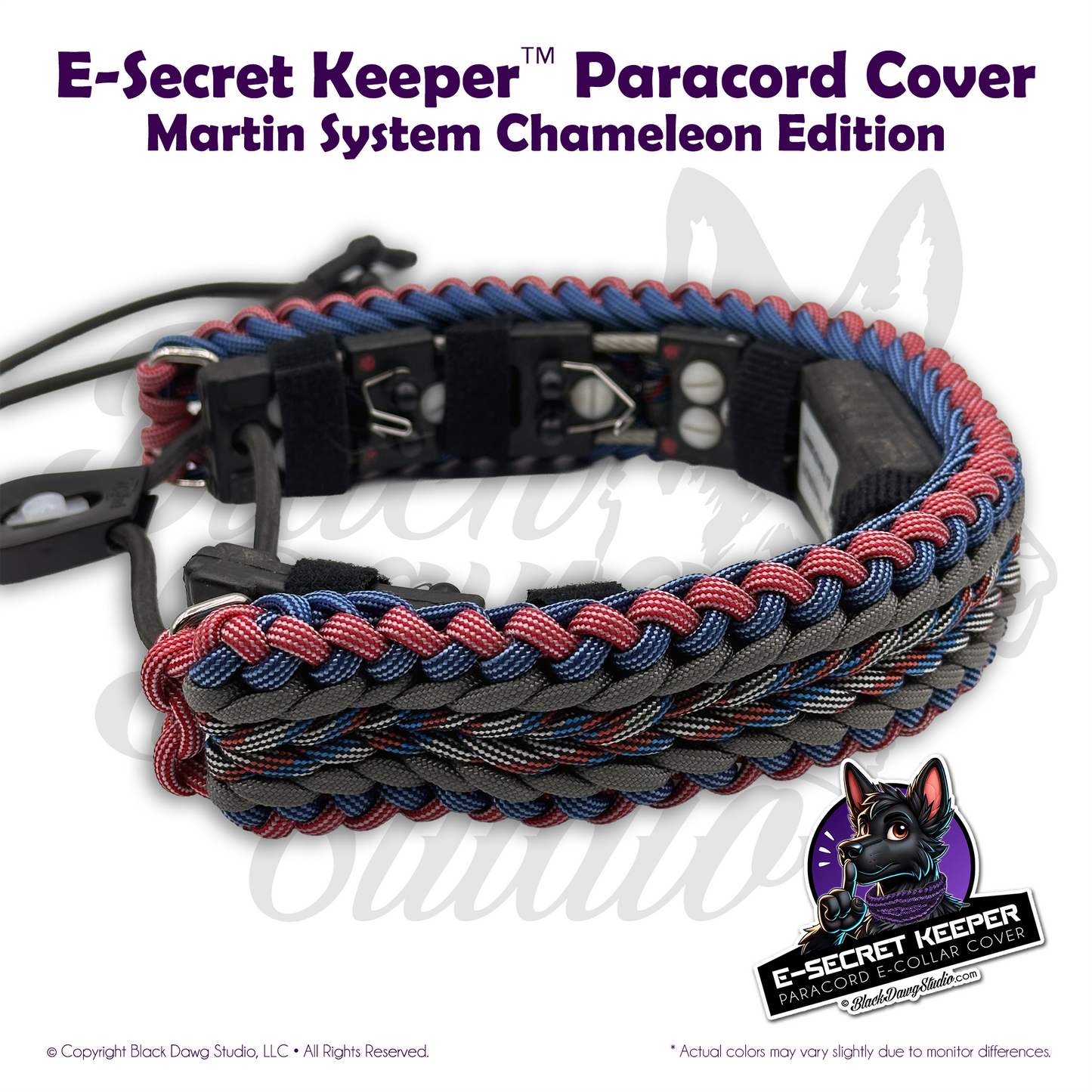e-Secret Keeper Paracord Collar - Martin System Chameleon Edition ***CUSTOM ORDER***