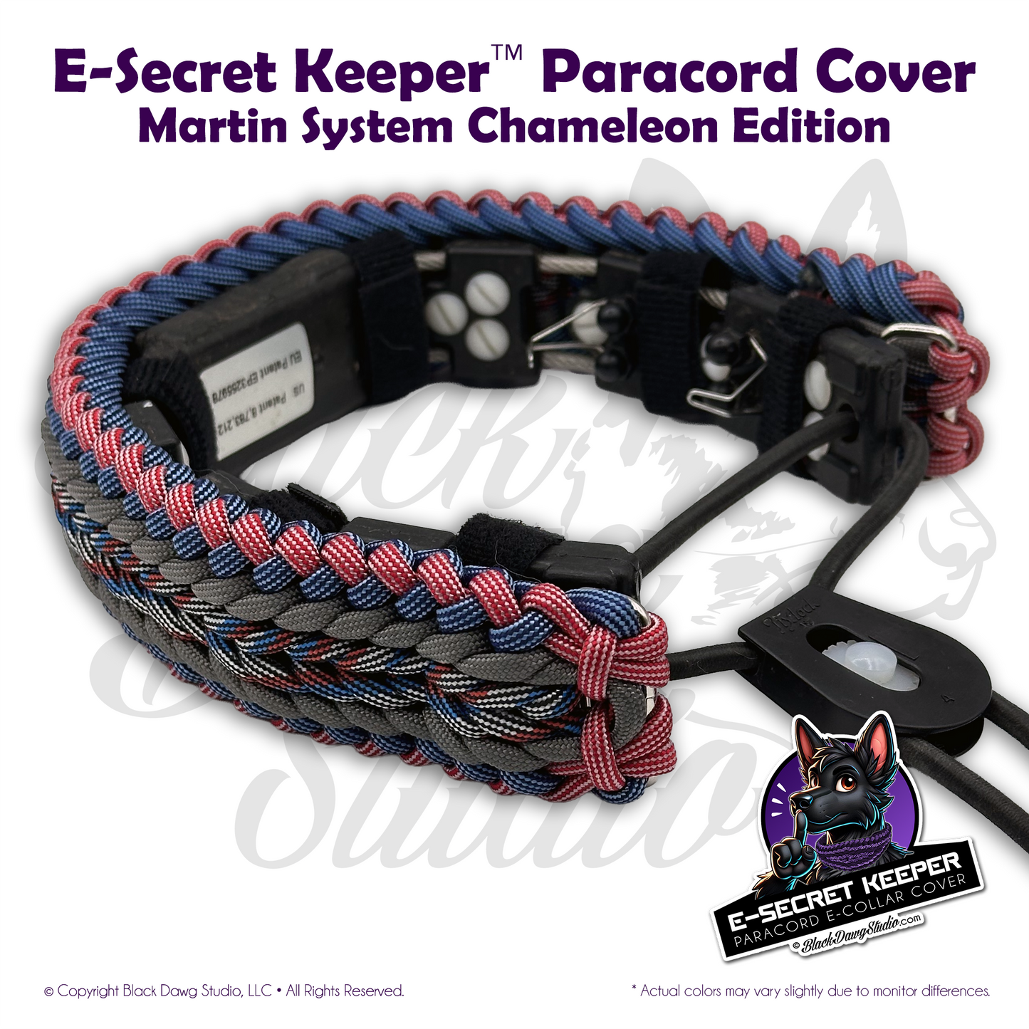 e-Secret Keeper Paracord Collar - Martin System Chameleon Edition ***CUSTOM ORDER***