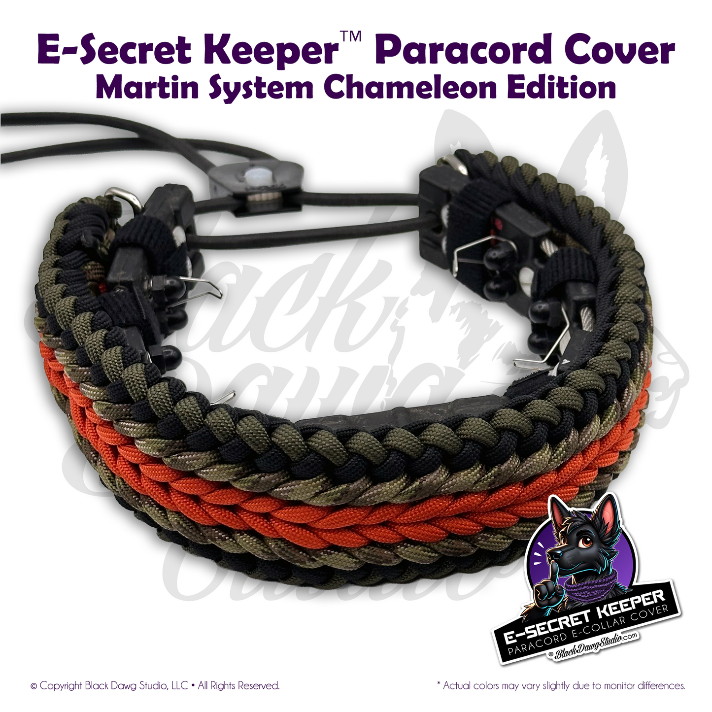 e-Secret Keeper Paracord Collar - Martin System Chameleon Edition ***CUSTOM ORDER***