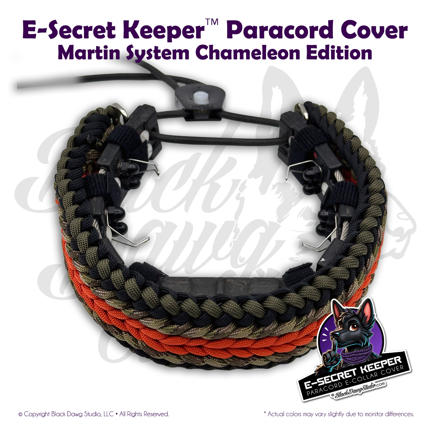 e-Secret Keeper Paracord Collar - Martin System Chameleon Edition ***CUSTOM ORDER***