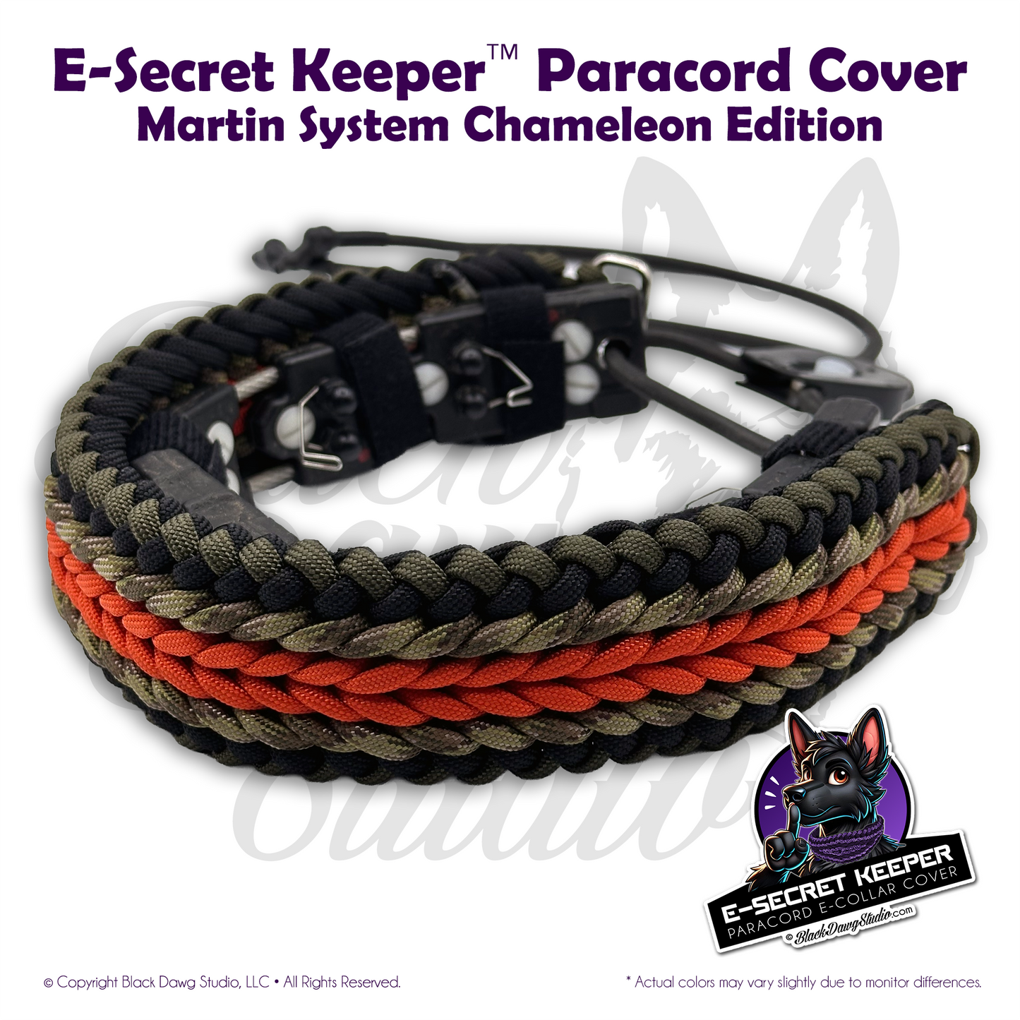 e-Secret Keeper Paracord Collar - Martin System Chameleon Edition ***CUSTOM ORDER***