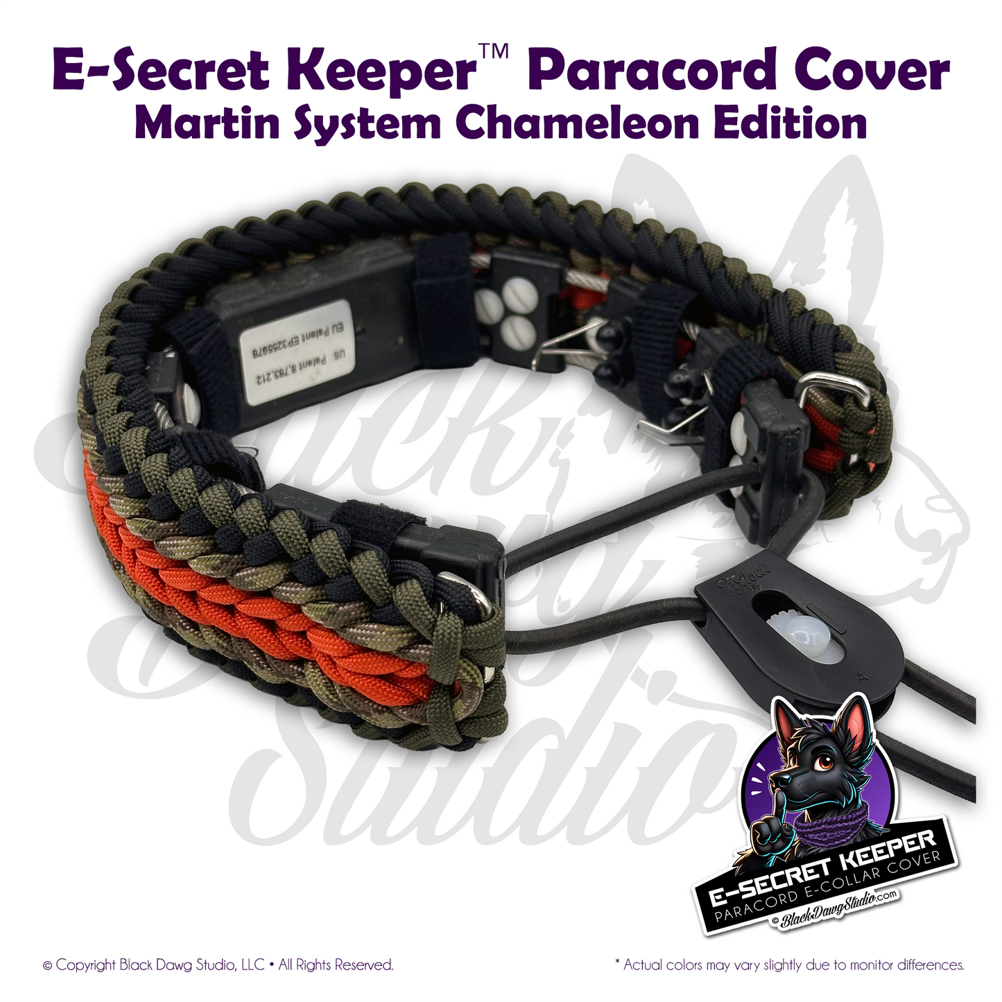 e-Secret Keeper Paracord Collar - Martin System Chameleon Edition ***CUSTOM ORDER***