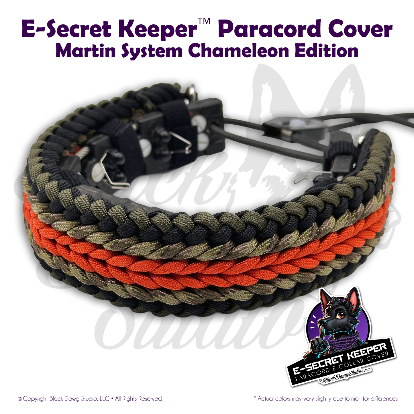 e-Secret Keeper Paracord Collar - Martin System Chameleon Edition ***CUSTOM ORDER***