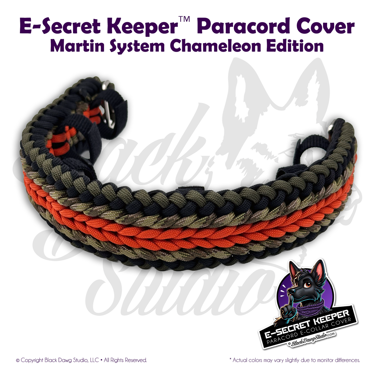 e-Secret Keeper Paracord Collar - Martin System Chameleon Edition ***CUSTOM ORDER***