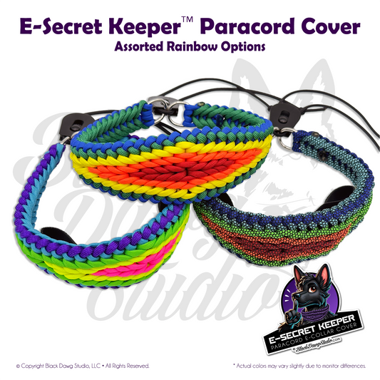 e-Secret Keeper Paracord Collar - Electric/Remote Training Collar Cover - Rainbow Colors - Select Your Own