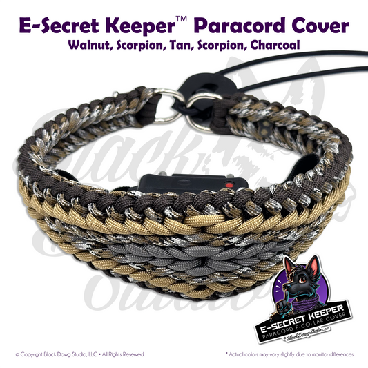 e-Secret Keeper Paracord Collar - Electric/Remote Training Collar Cover - Walnut, Scorpion, Tan, Scorpion, Charcoal