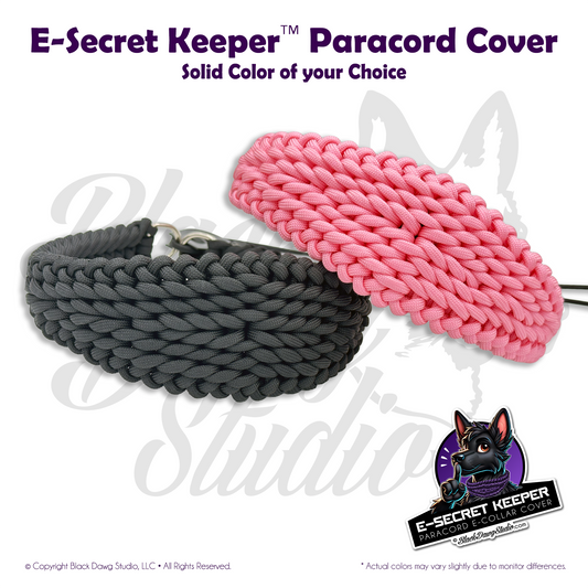 e-Secret Keeper Paracord Collar - Electric/Remote Training Collar Cover - Solid Colors - Select Your Own