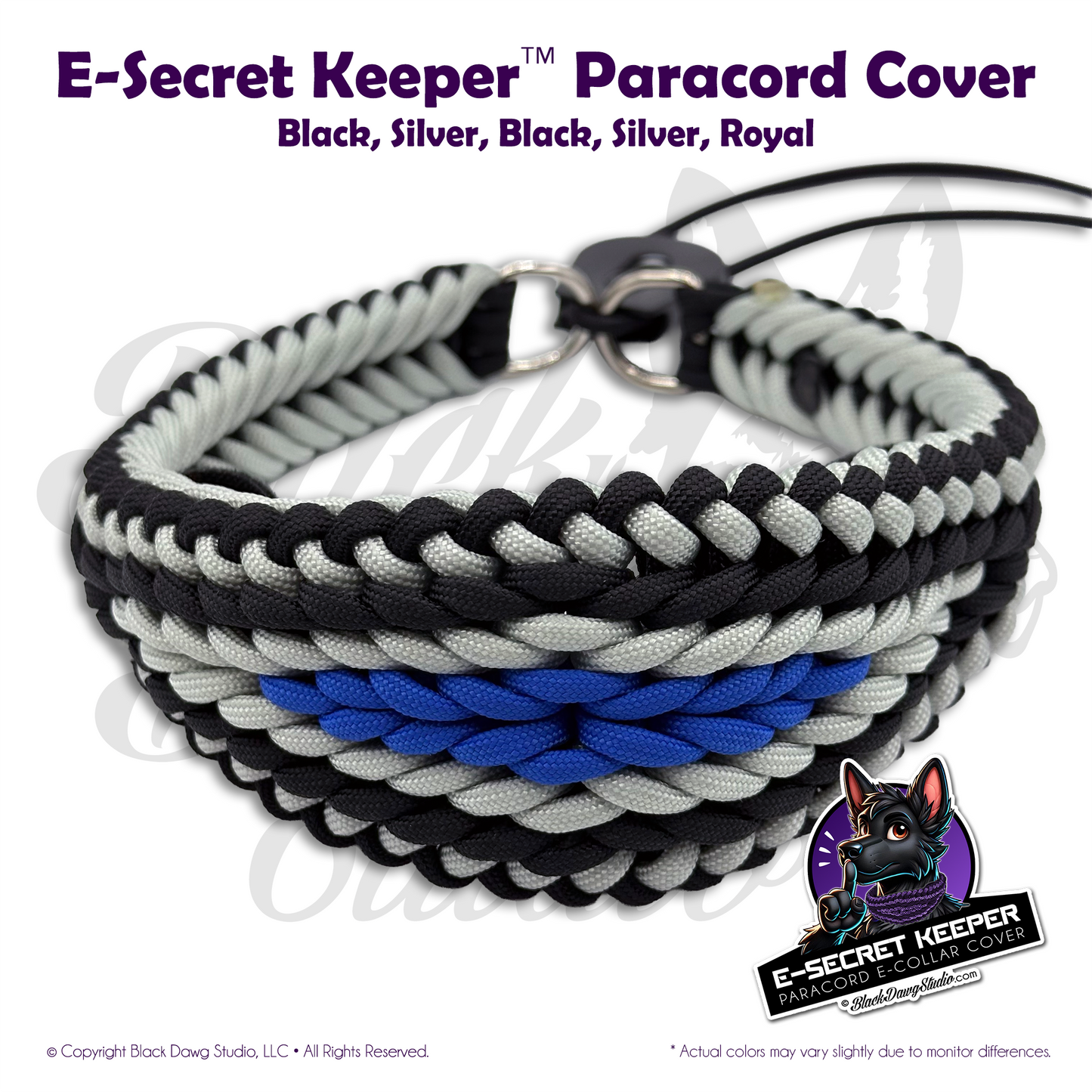 e-Secret Keeper Paracord Collar - Electric/Remote Training Collar Cover - Thin Blue Line