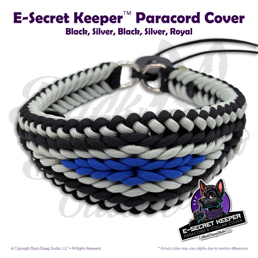 e-Secret Keeper Paracord Collar - Electric/Remote Training Collar Cover - Thin Blue Line
