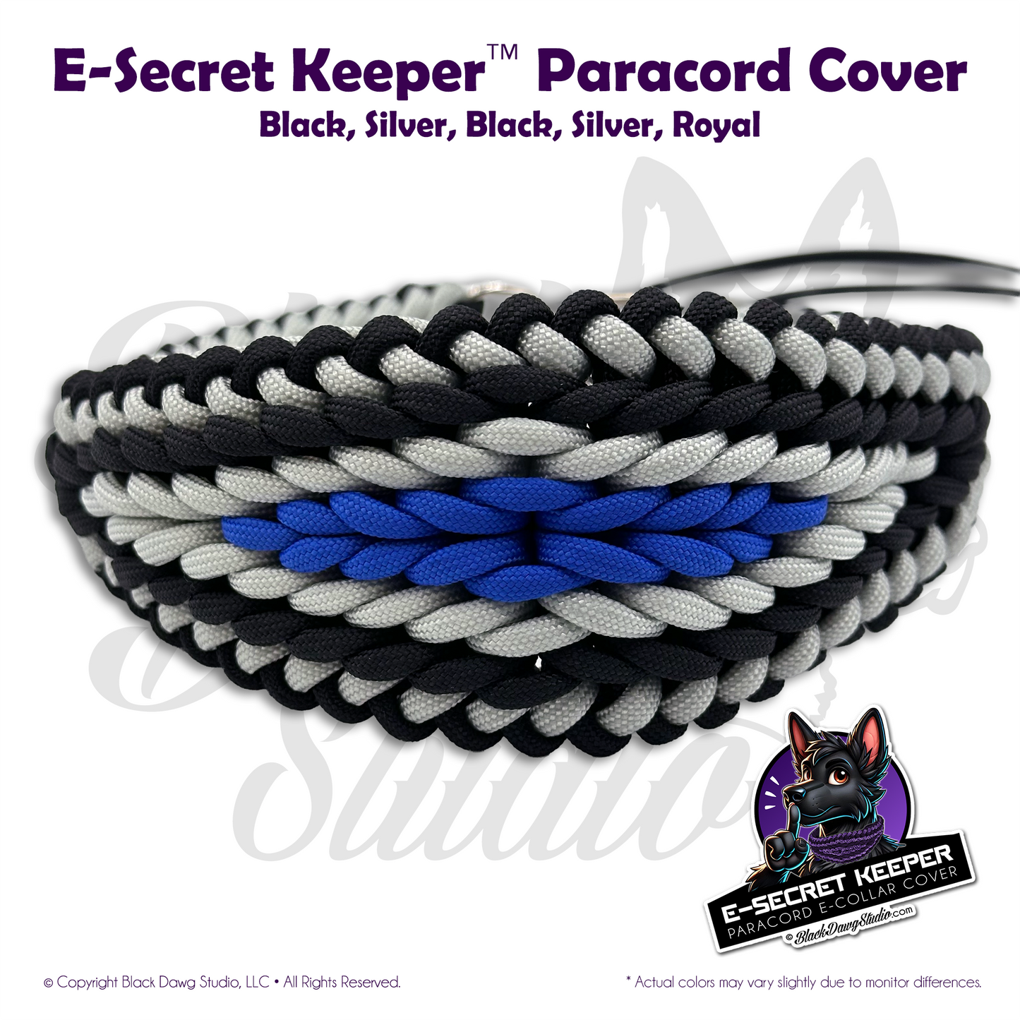 e-Secret Keeper Paracord Collar - Electric/Remote Training Collar Cover - Thin Blue Line