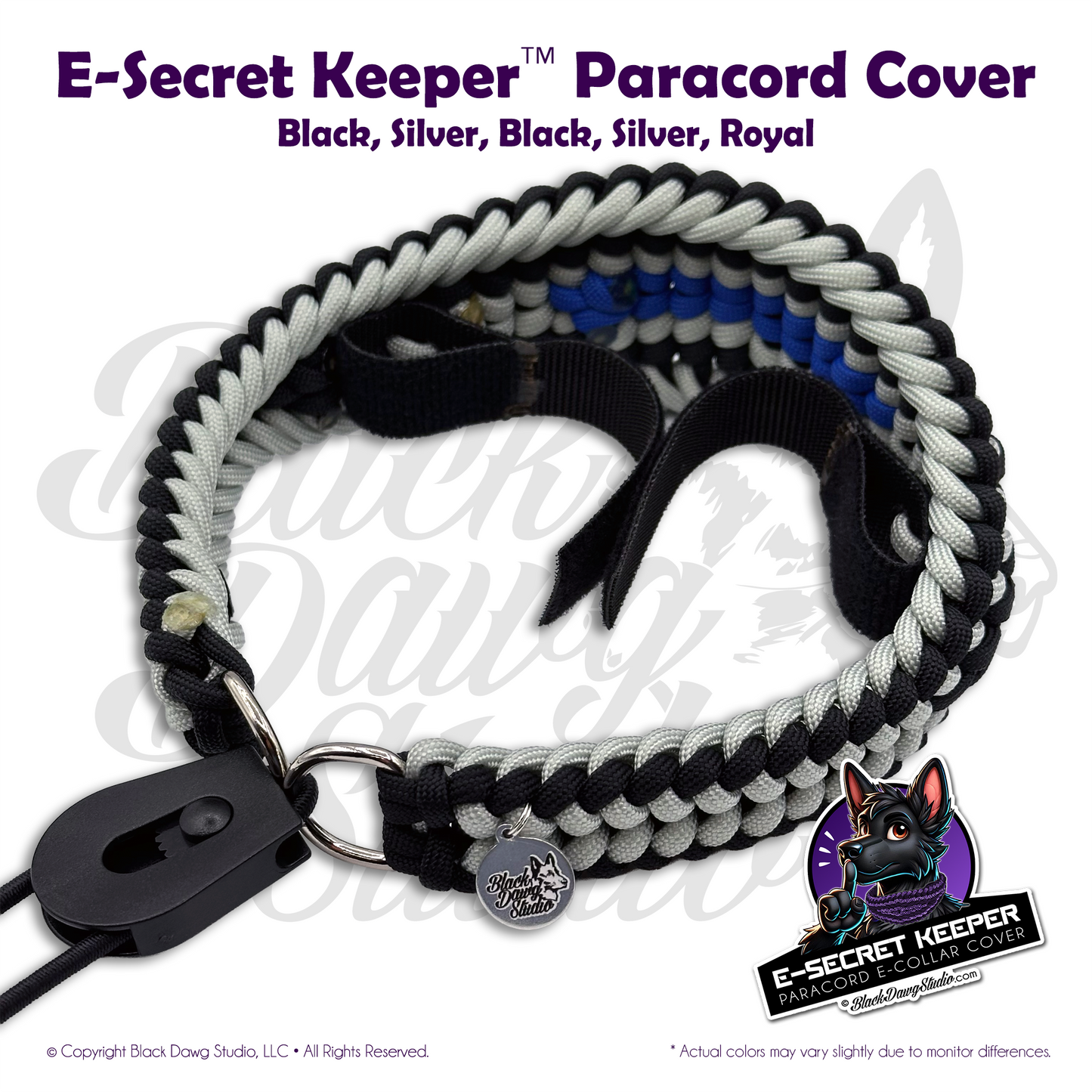e-Secret Keeper Paracord Collar - Electric/Remote Training Collar Cover - Thin Blue Line