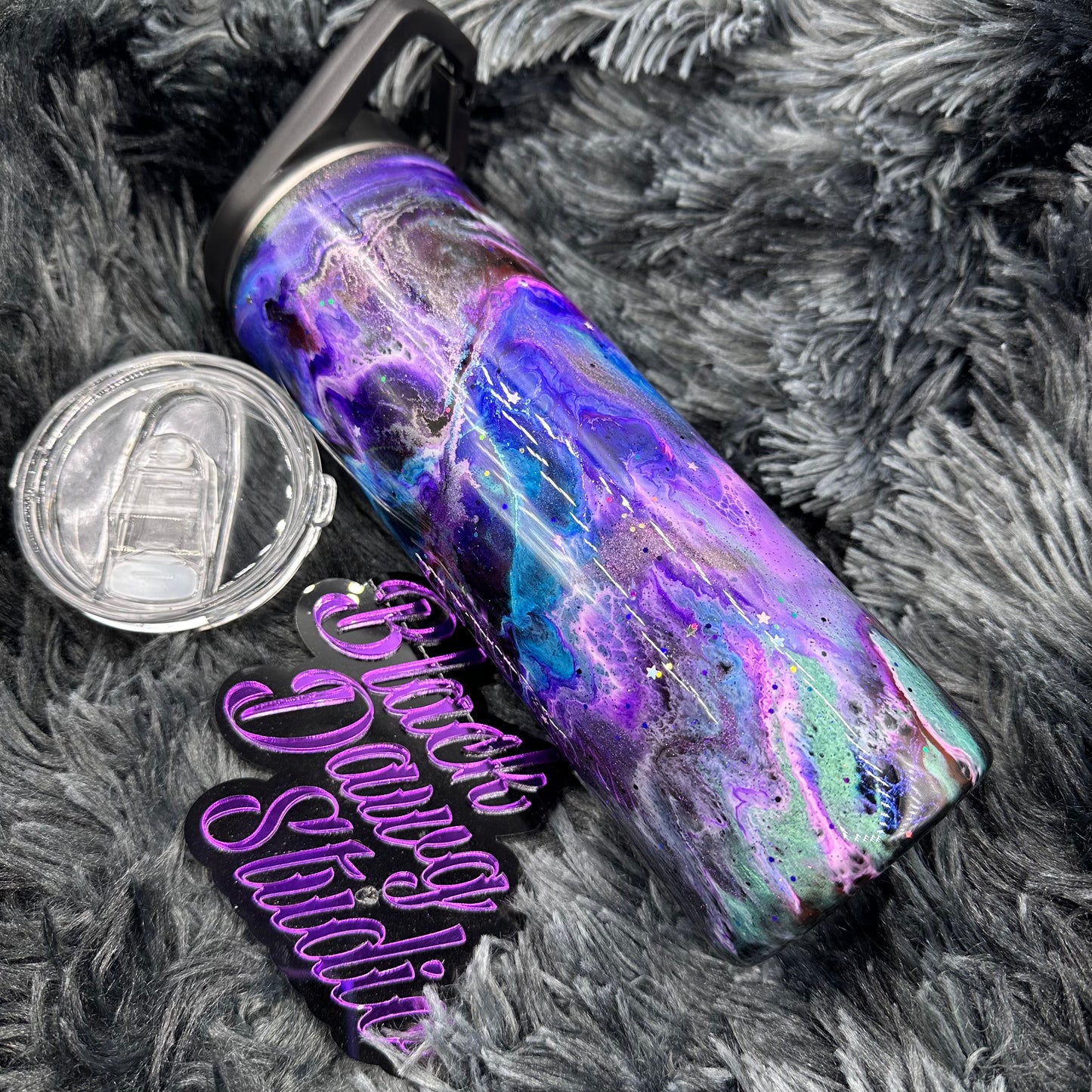 RTS 20oz Skinny Straight Duo Tumbler | Galaxy Ink Swirl | It’s Just A Phase decal