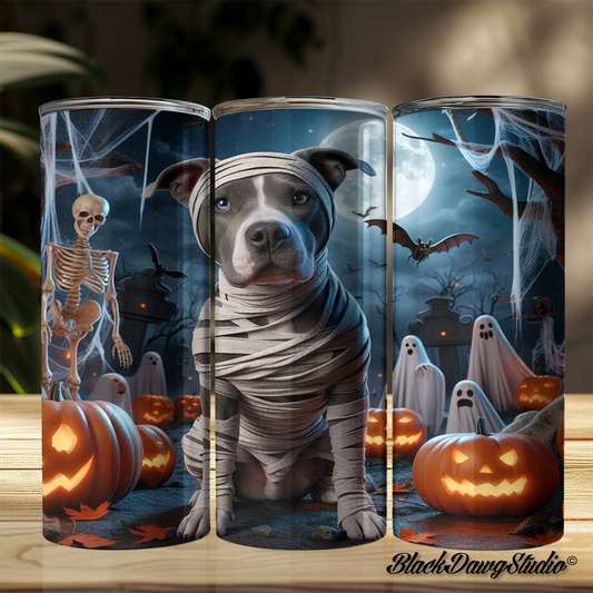 Halloween Pit Bull Design | Made to Order | Printed Tumbler