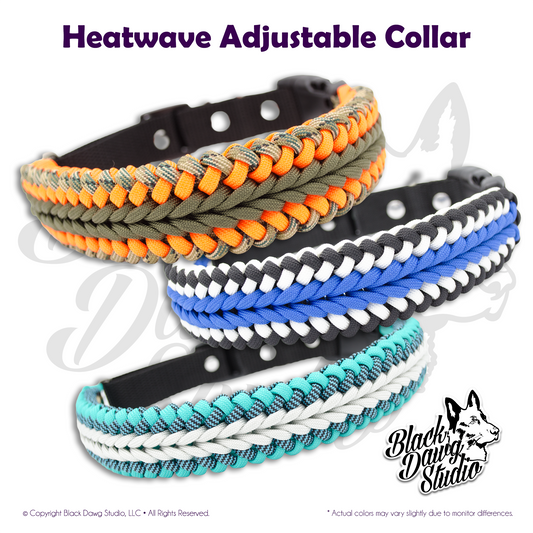 Heatwave Design Adjustable Paracord Dog Collar ***CUSTOM ORDER***