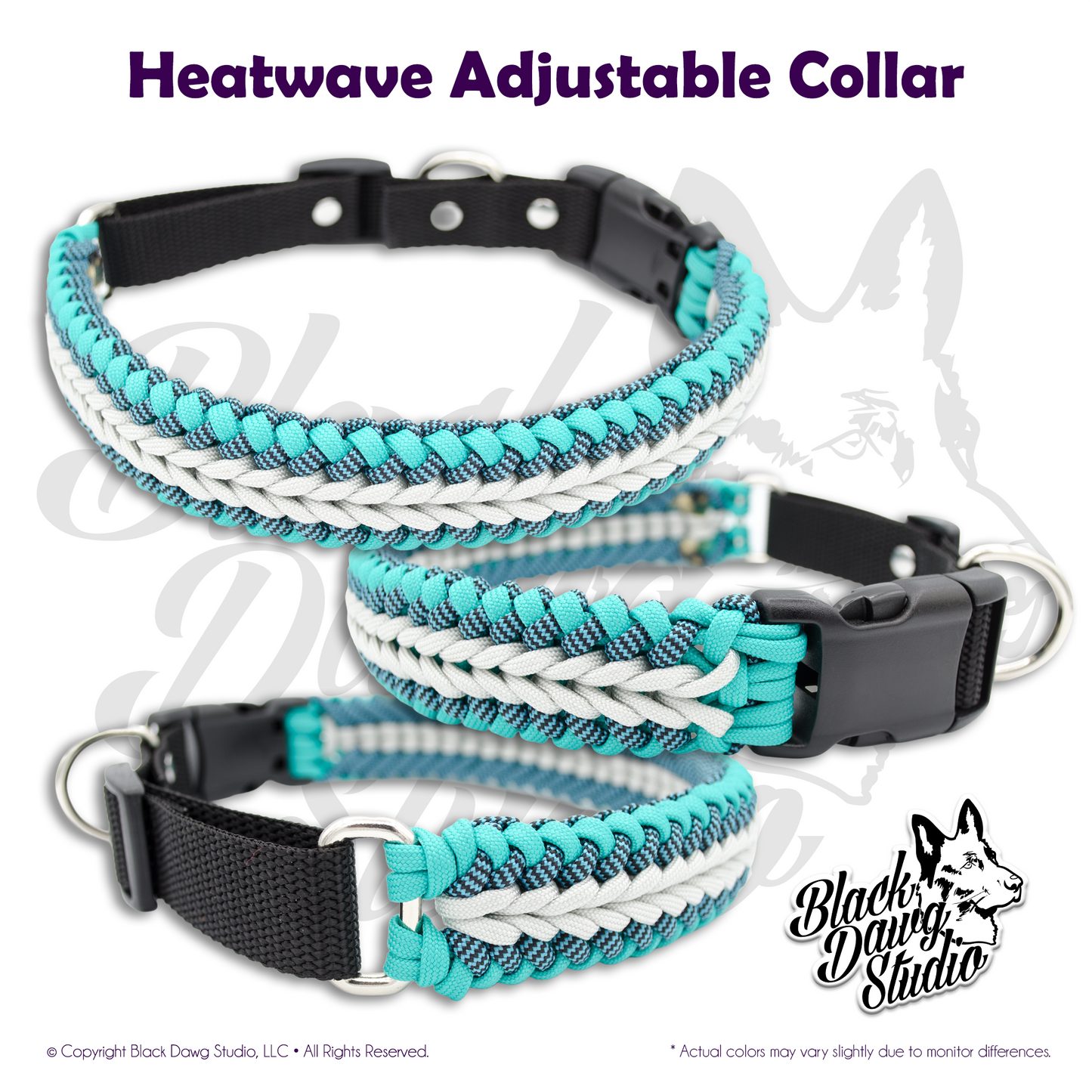 Heatwave Design Adjustable Paracord Dog Collar ***CUSTOM ORDER***