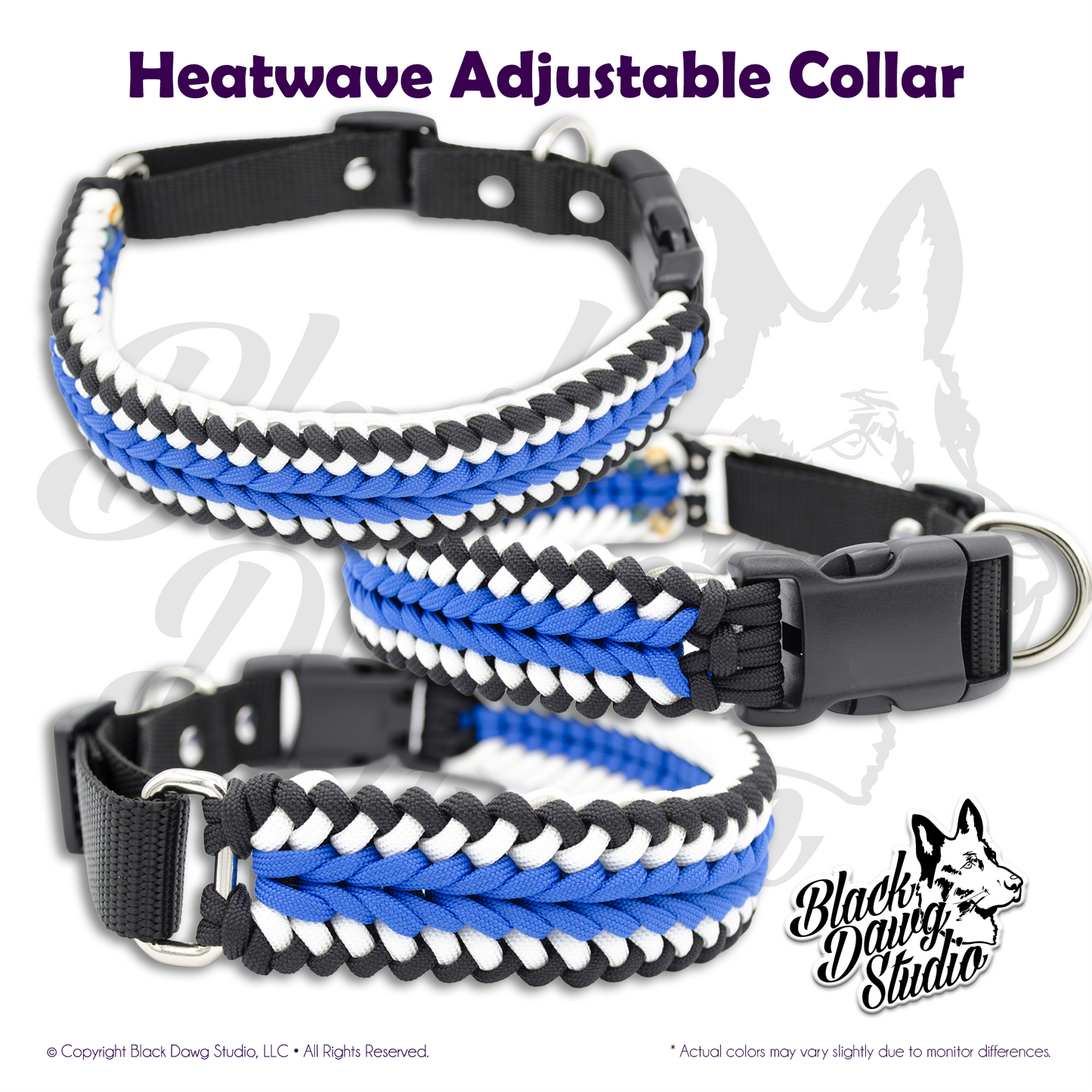 Heatwave Design Adjustable Paracord Dog Collar ***CUSTOM ORDER***