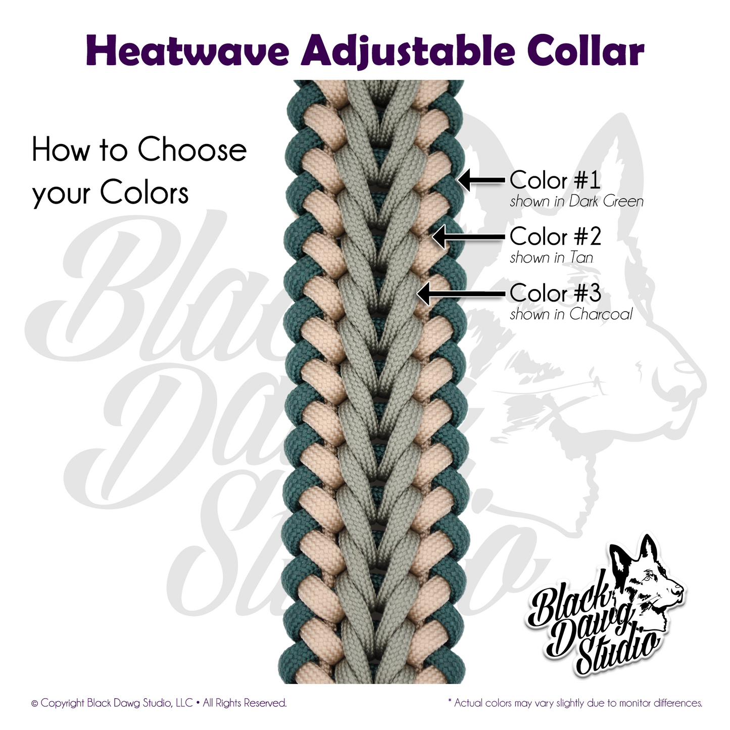 Heatwave Design Adjustable Paracord Dog Collar ***CUSTOM ORDER***