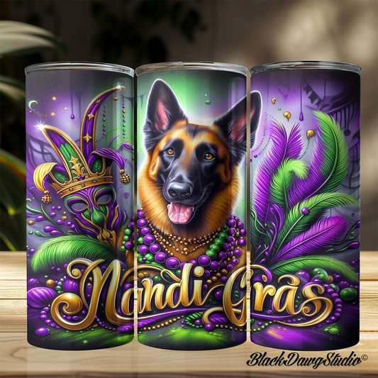 Mardi Gras Malinois Designs | Made to Order | Printed Tumbler