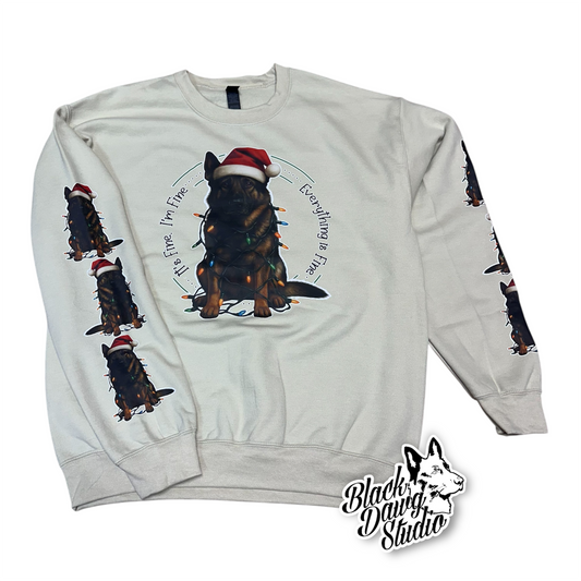 Everything’s Fine GSD Christmas Sweatshirt