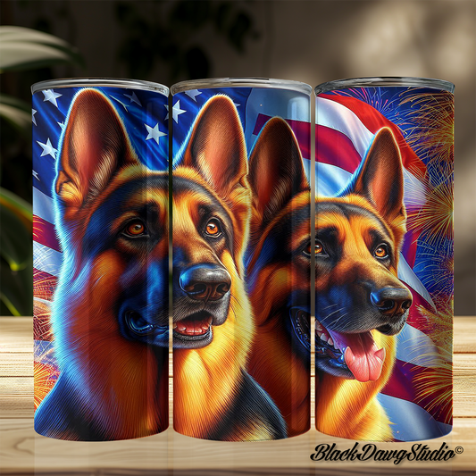 Independence Day German Shepherd Design | Made to Order | Printed Tumbler