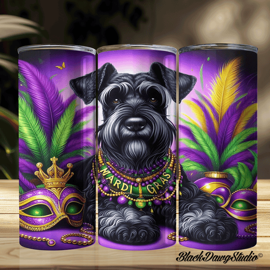 Mardi Gras Giant Schnauzer  Design | Made to Order | Printed Tumbler
