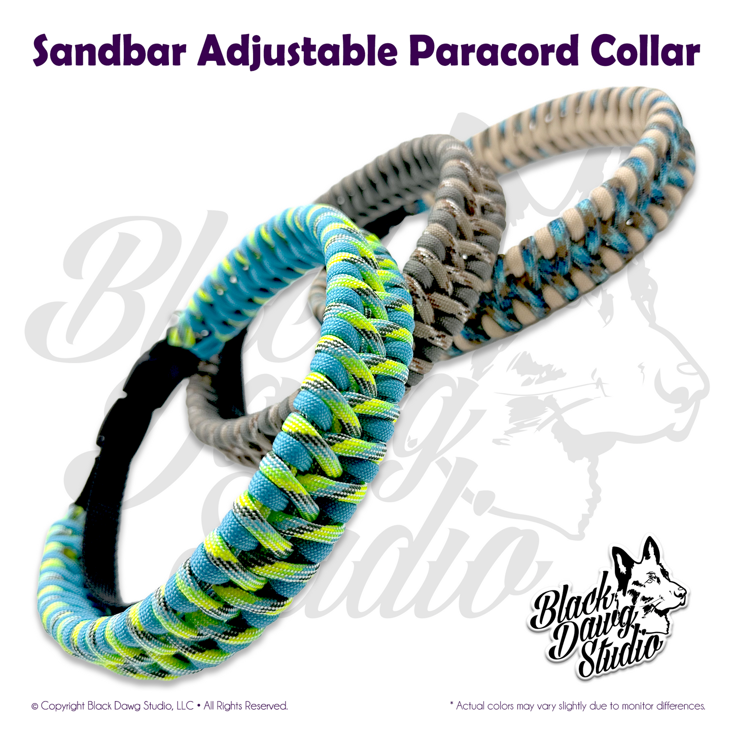 Sandbar Design Adjustable Paracord Dog Collar ***CUSTOM ORDER***