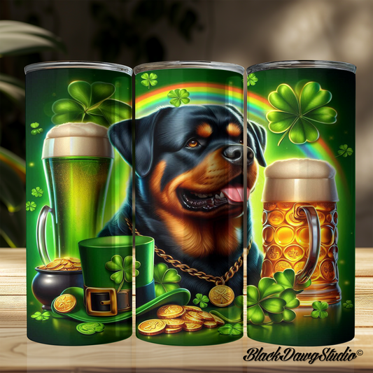 St Patrick's Day Rottweiler Designs | Made to Order | Printed Tumbler