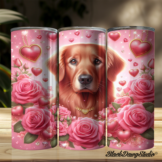 Valentine's Day Golden Design | Made to Order | Printed Tumbler