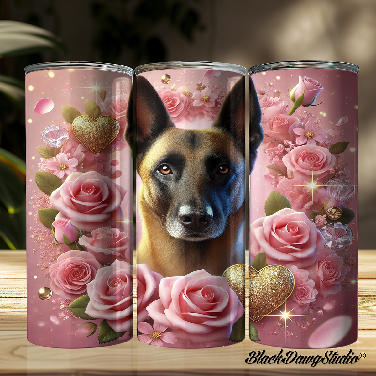 Valentine's Day Malinois Design | Made to Order | Printed Tumbler