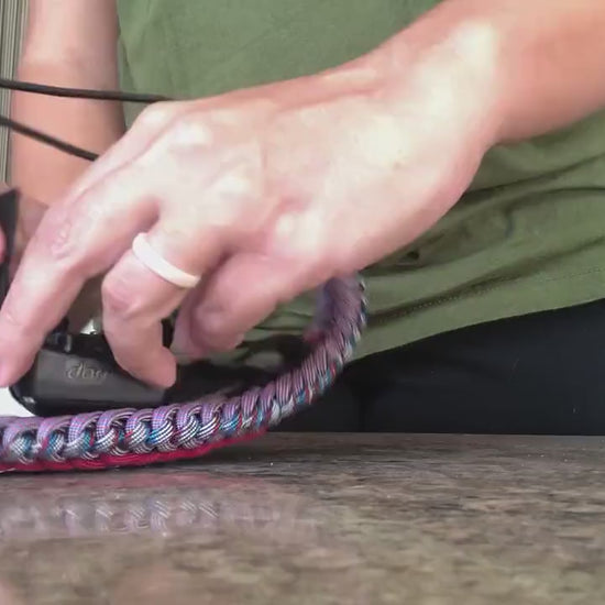 e-Secret Keeper Paracord Collar - Electric/Remote Training Collar Cover - Neon Peach, Caustic, Acid Purple, Caustic, and Gunmetal