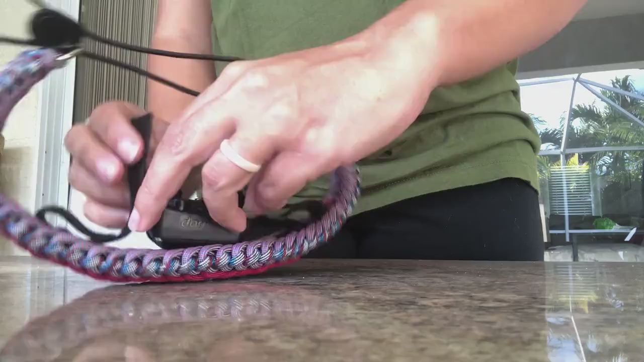 e-Secret Keeper Paracord Collar - Electric/Remote Training Collar Cover - Neon Peach, Caustic, Acid Purple, Caustic, and Gunmetal