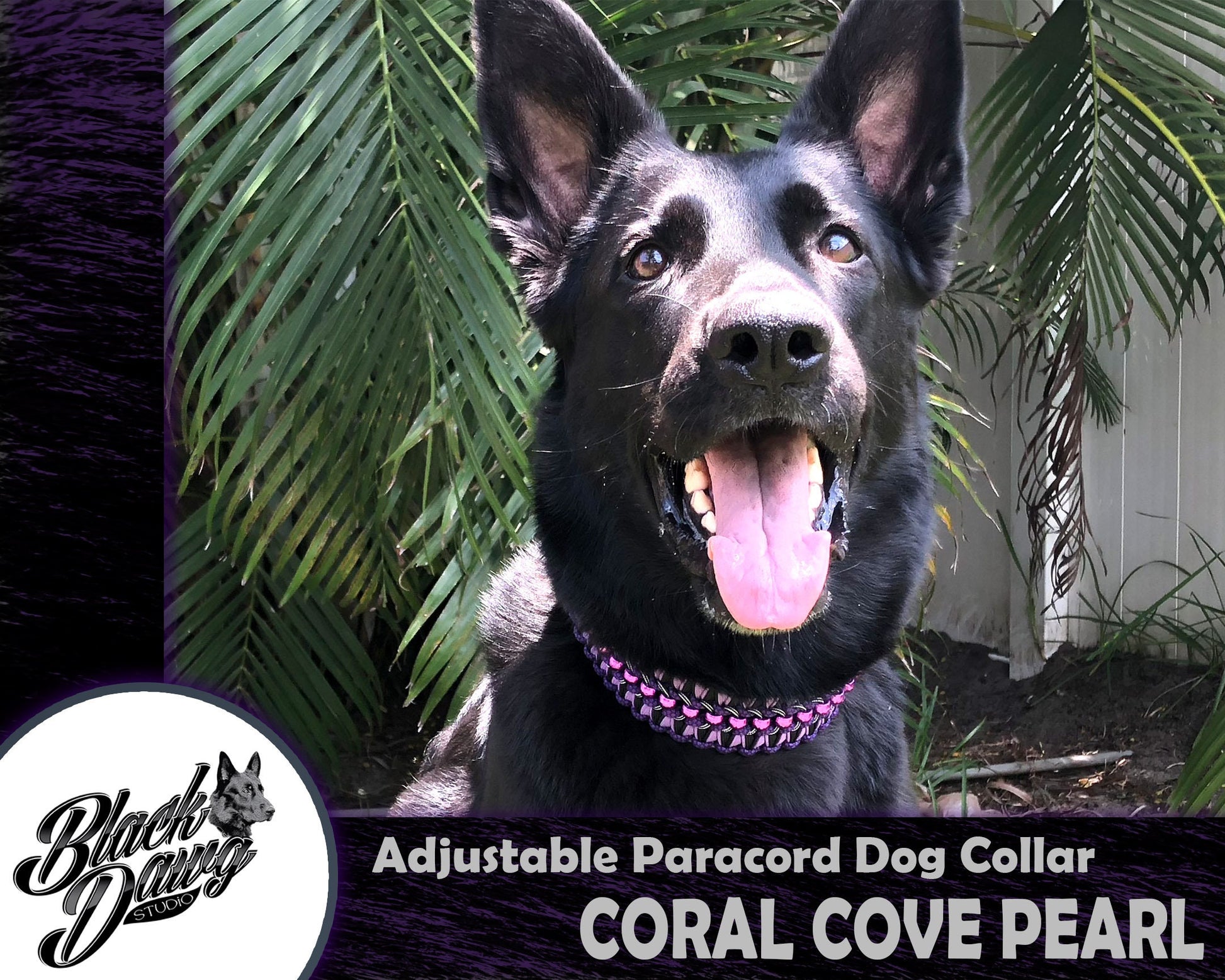 Coral Cove Pearl Adjustable Paracord Dog Collar ***CUSTOM ORDER***