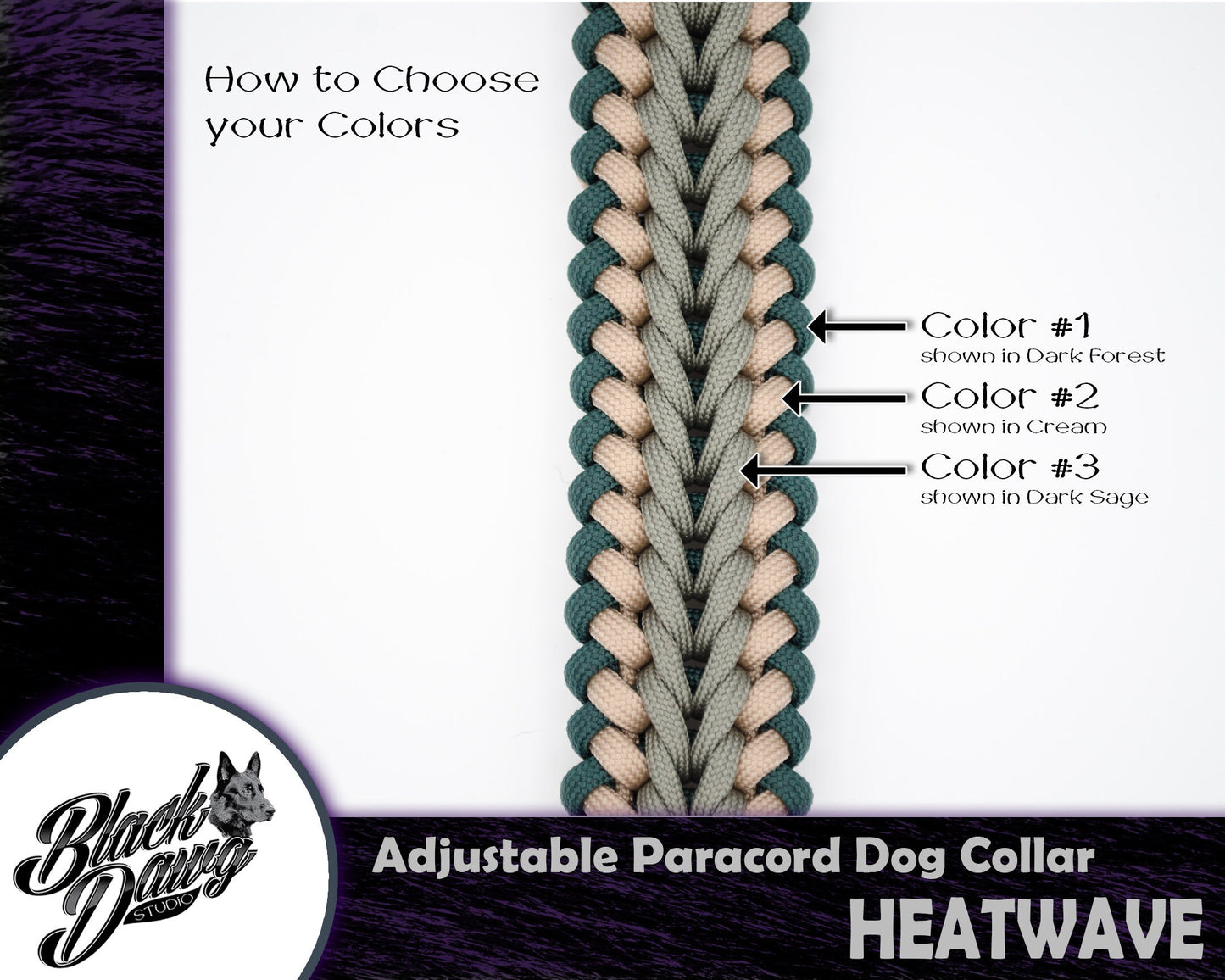 Heatwave Design Adjustable Paracord Dog Collar ***CUSTOM ORDER***