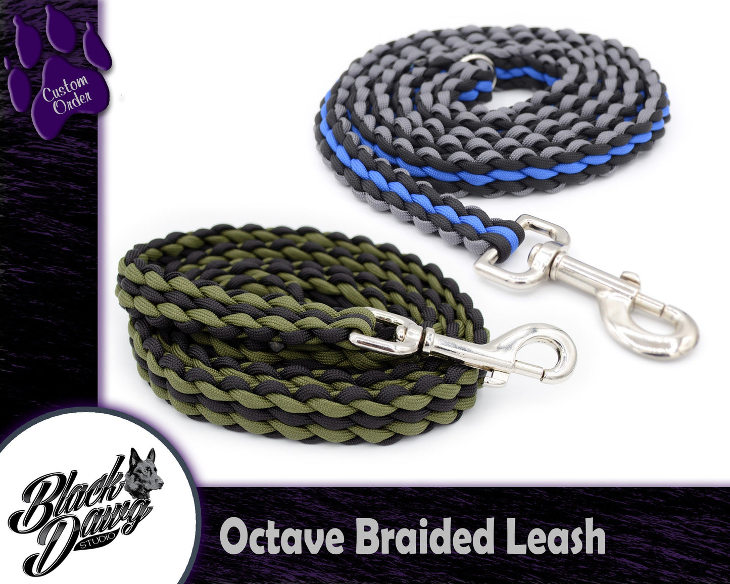 Octave Braid Paracord Dog Leash ***CUSTOM ORDER***