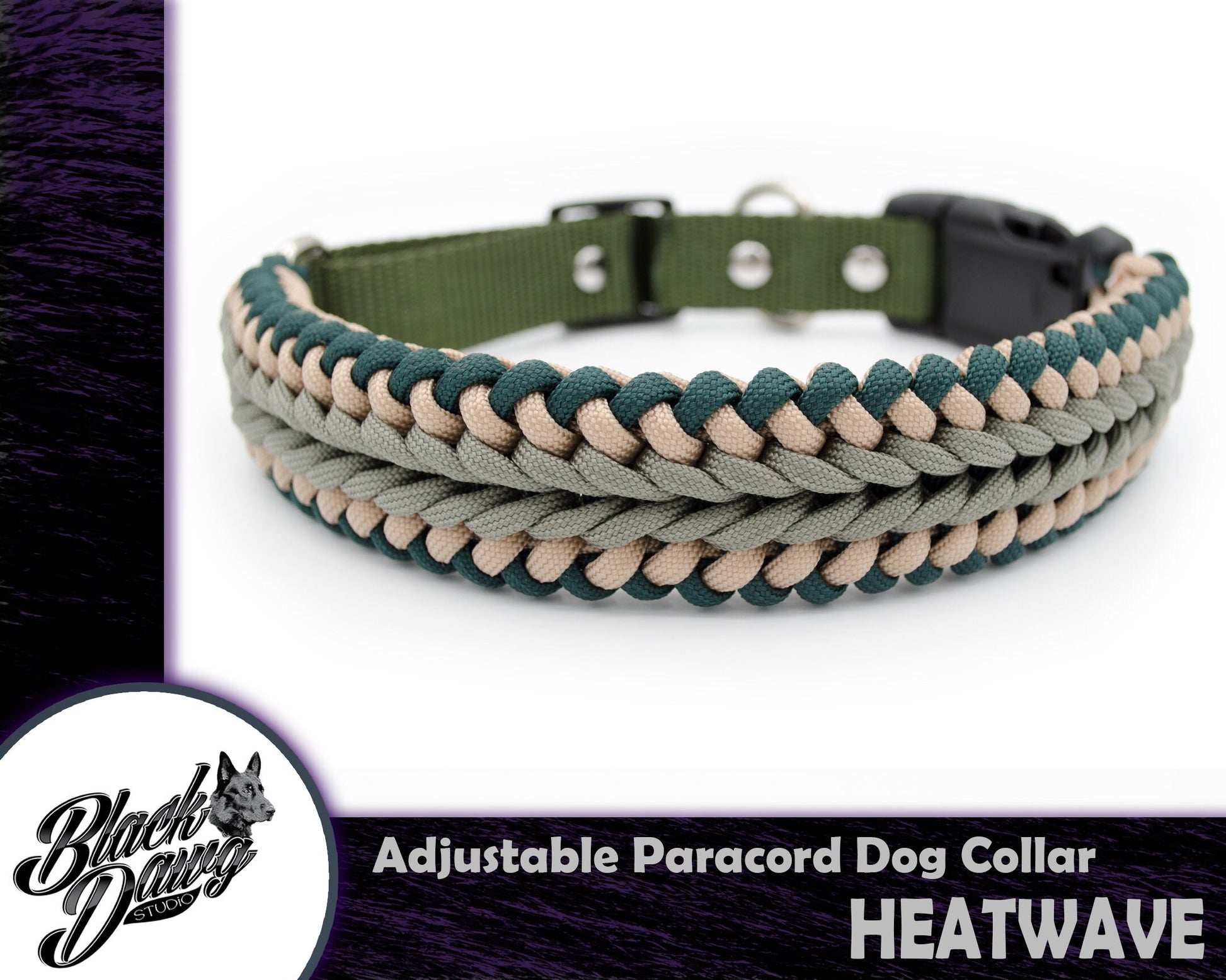 Heatwave Design Adjustable Paracord Dog Collar ***CUSTOM ORDER***