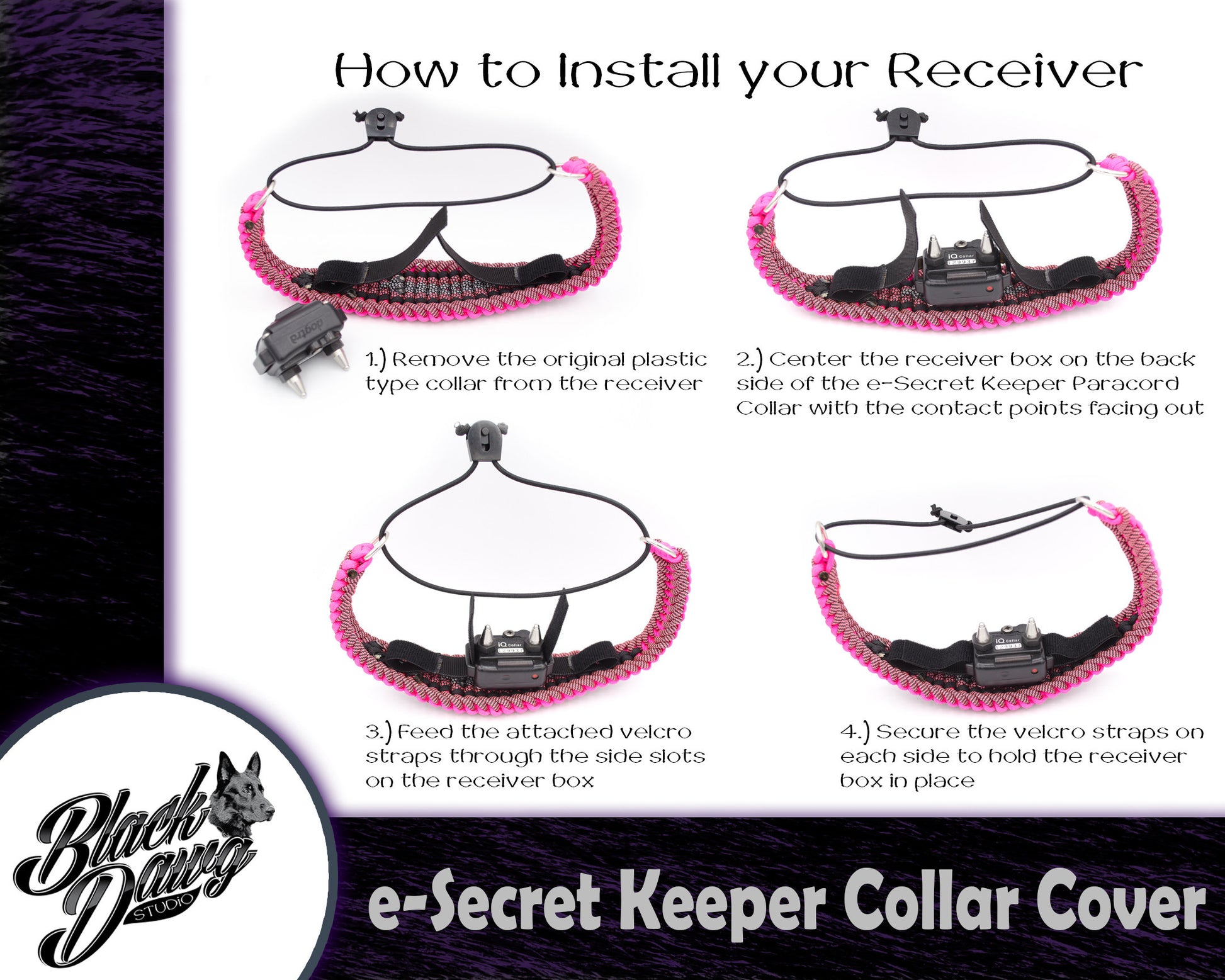 e-Secret Keeper Paracord Collar - Electric/Remote Training Collar Cover - Multi Camo, OD Green, Multi Camo, Black, and Neon Orange