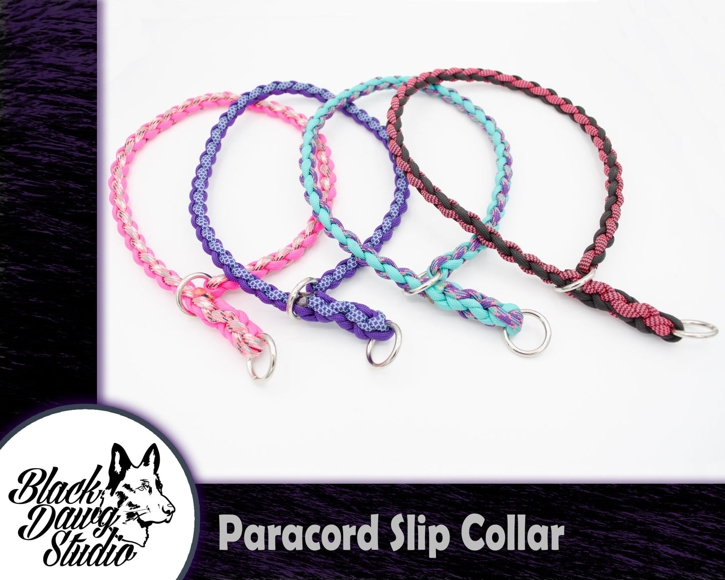 Braided Paracord Slip Collar Knot Paracord Slip Lead DOG SHOW LEAD